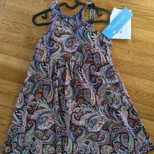 Women's A Shore Fit  High-Neck Babydoll One-Piece Swim Dress, Size 10